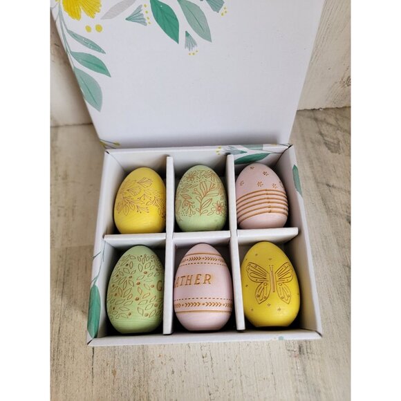 Hallmark egg wooden pastel home decor Easter spring set - Picture 2 of 5